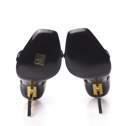 Saint Laurent Patent Calfskin Opyum 110 Sandals 37 Black Gold 5 of 8
