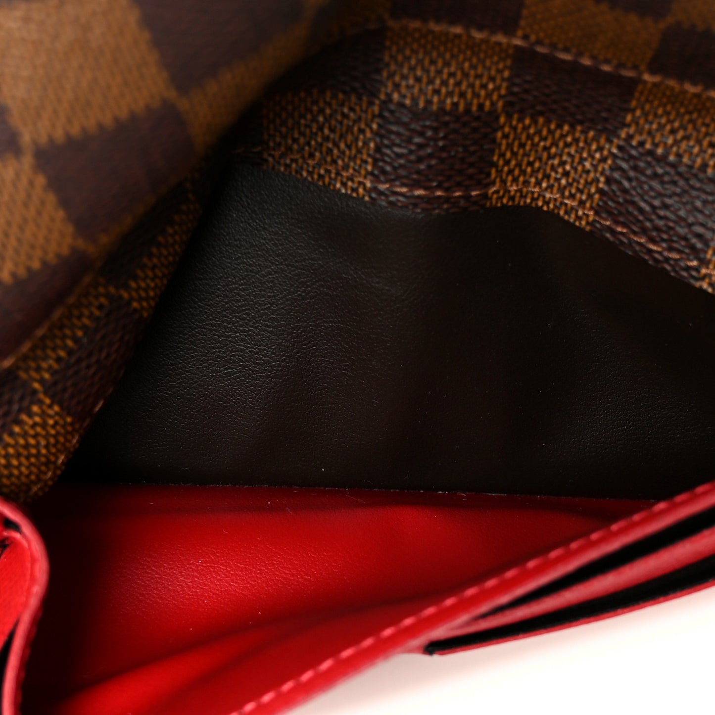Damier Ebene Josephine Wallet Red