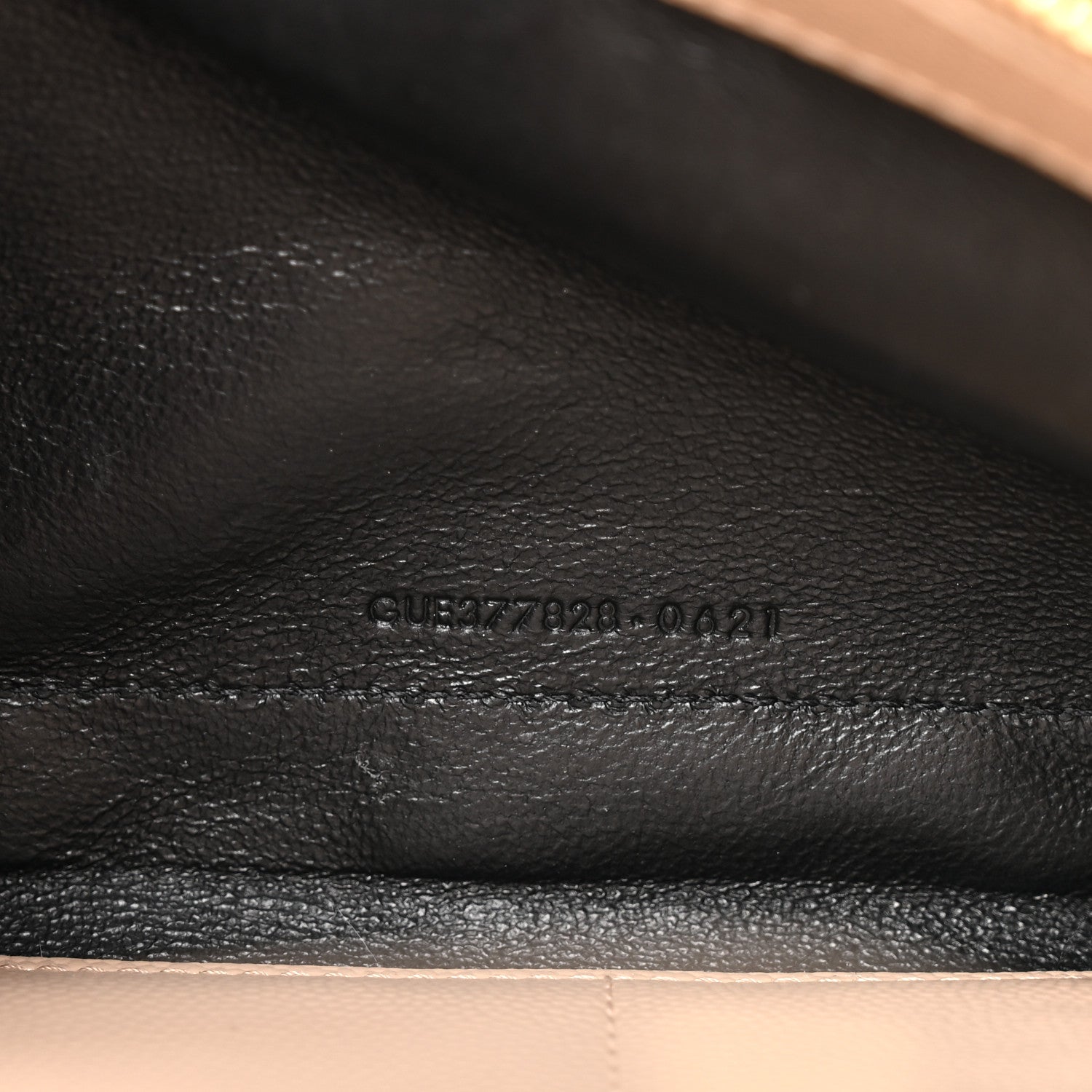 Saint Laurent Grain De Poudre Matelasse Chevron Monogram Chain Wallet Dark Beige 8 of 14