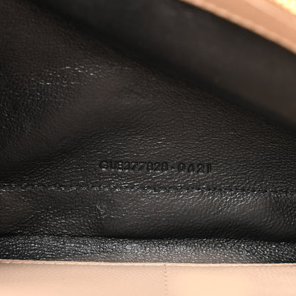 Saint Laurent Grain De Poudre Matelasse Chevron Monogram Chain Wallet Dark Beige 8 of 14