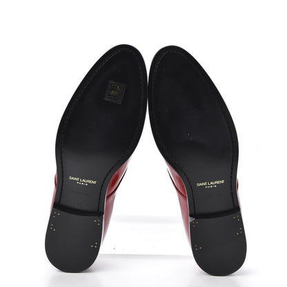 Saint Laurent Patent Calfskin Mens Smoking 15 Derby Lace Up Shoes 41 Red 5 of 10