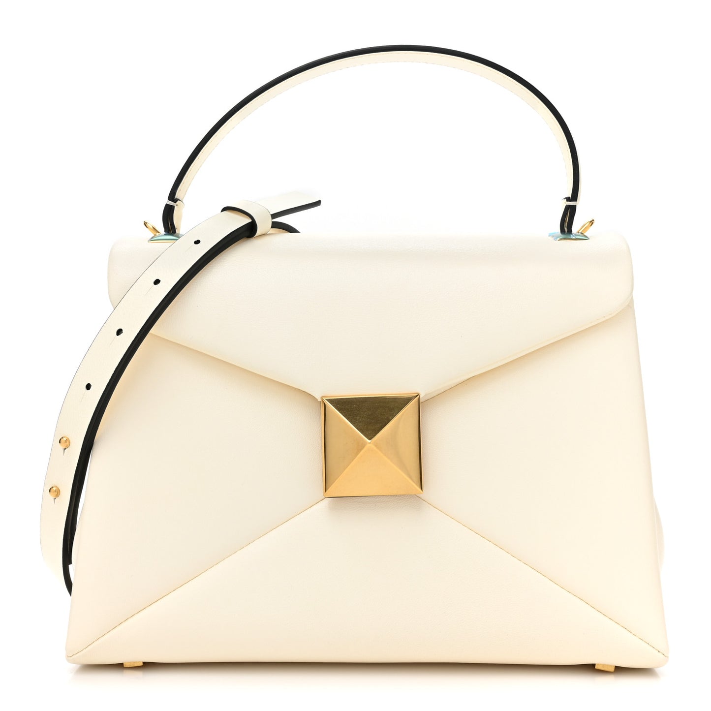 Nappa Small One Stud Top Handle Bag Ivory