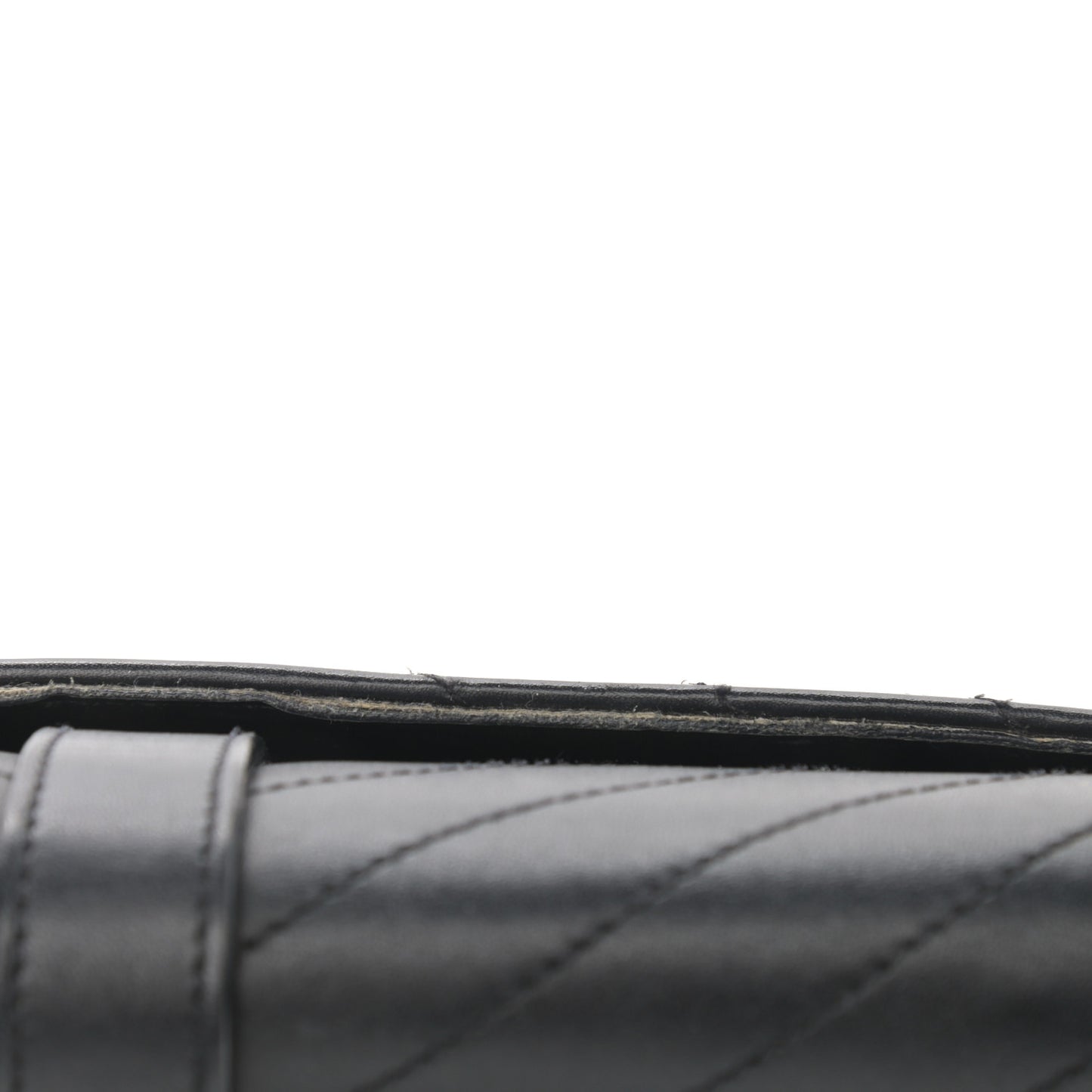 Calfskin Matelasse Chevron Medium Monogram Satchel Black