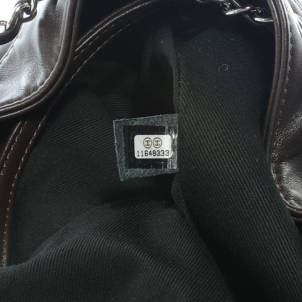 Chanel Calfskin Drawstring CC Bucket Bag Dark Brown 7 of 7