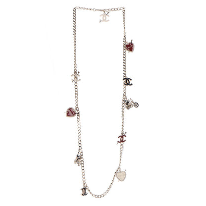 Chanel Enamel Charm CC Long Necklace Gold 3 of 7