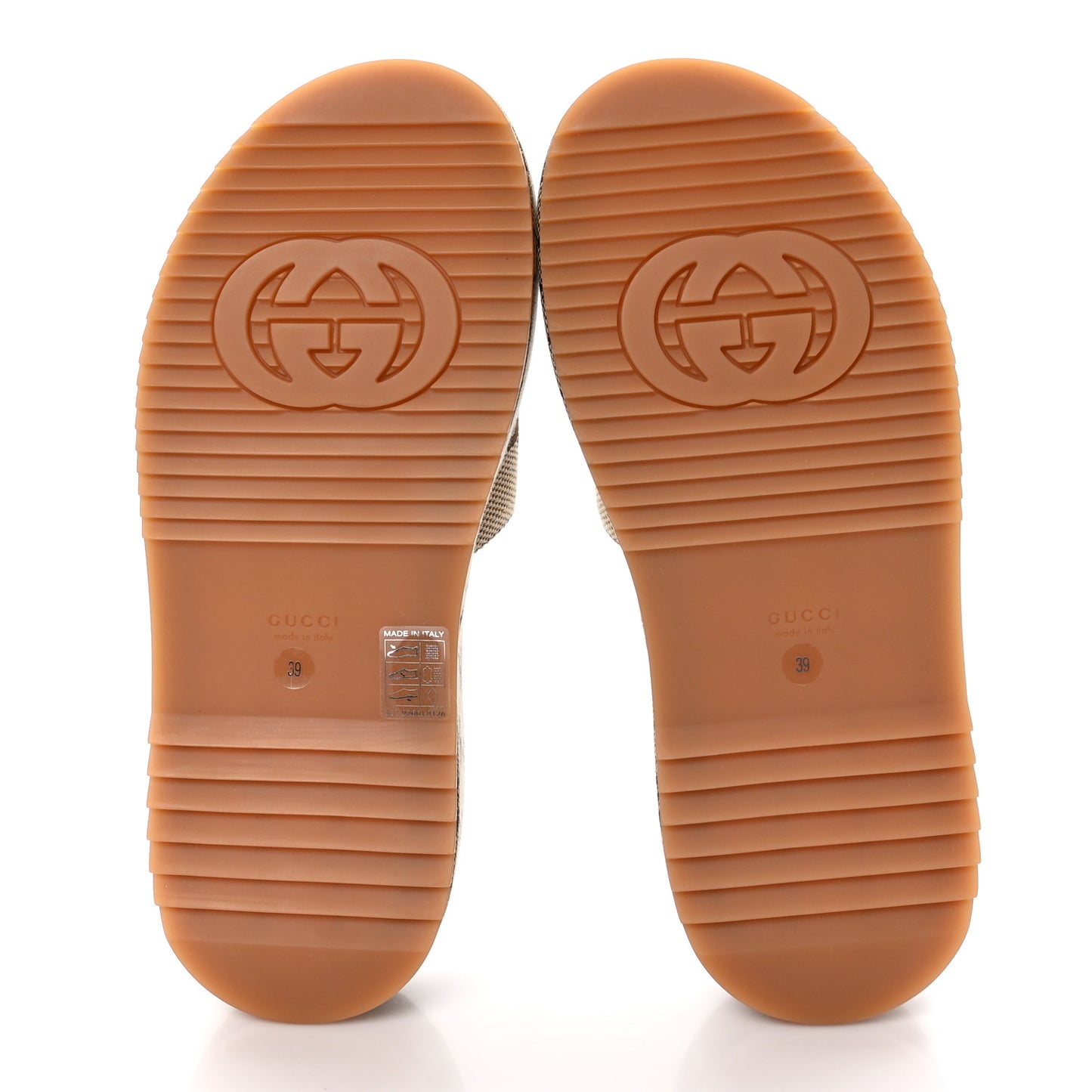 Monogram Maxi GG Angelina Platform 55mm Slide Sandals 39 Camel Ebony