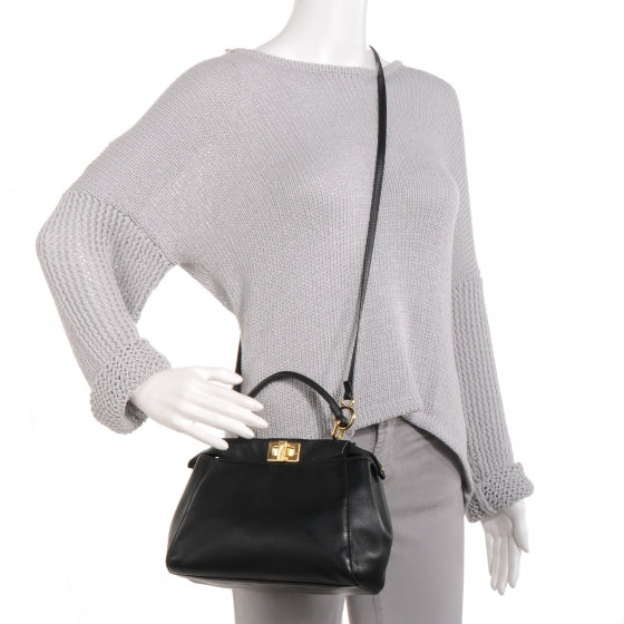 Nappa Mini Peekaboo Iconic Satchel Black