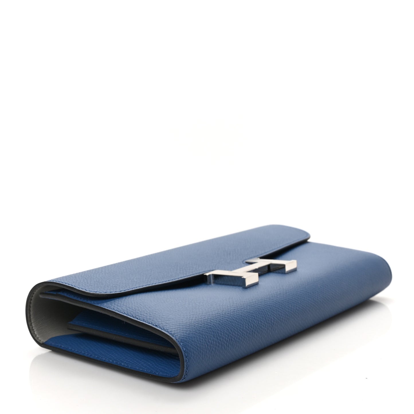 Epsom Constance Verso Long Wallet Bleu Agate Gris Mouette