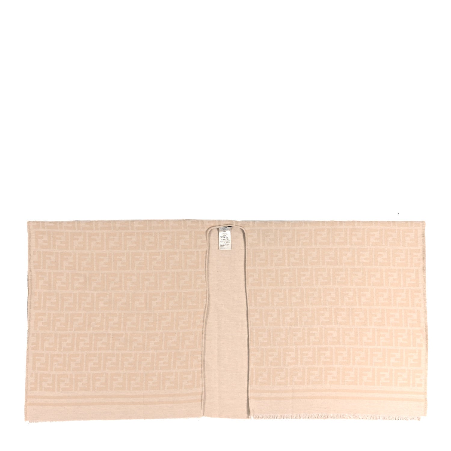 Fendi Wool Silk FF Poncho Cream 1 of 3