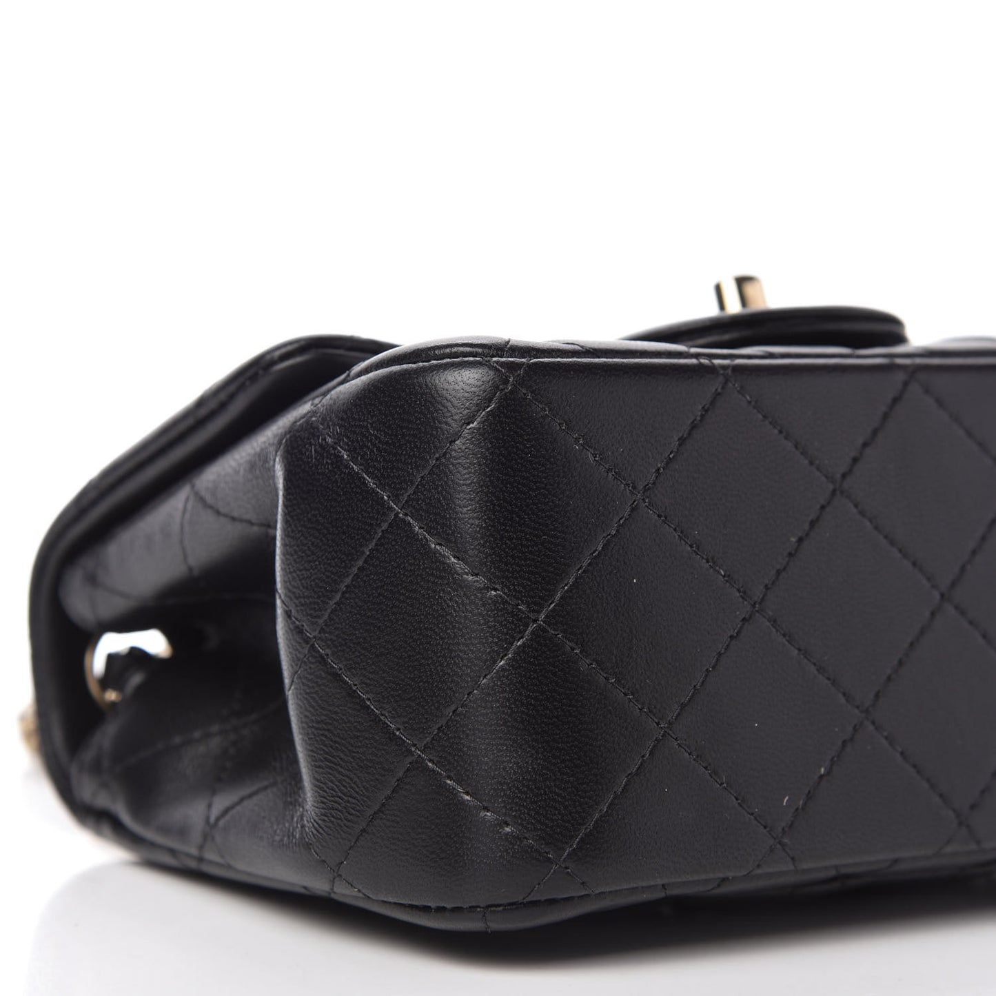 Lambskin Quilted Mini Square Flap Black