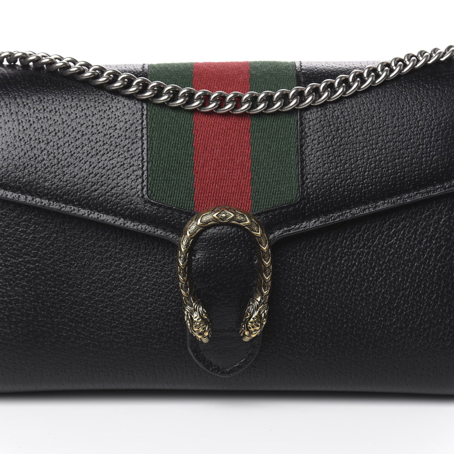 Calfskin Web Mini Dionysus Chain Wallet Black