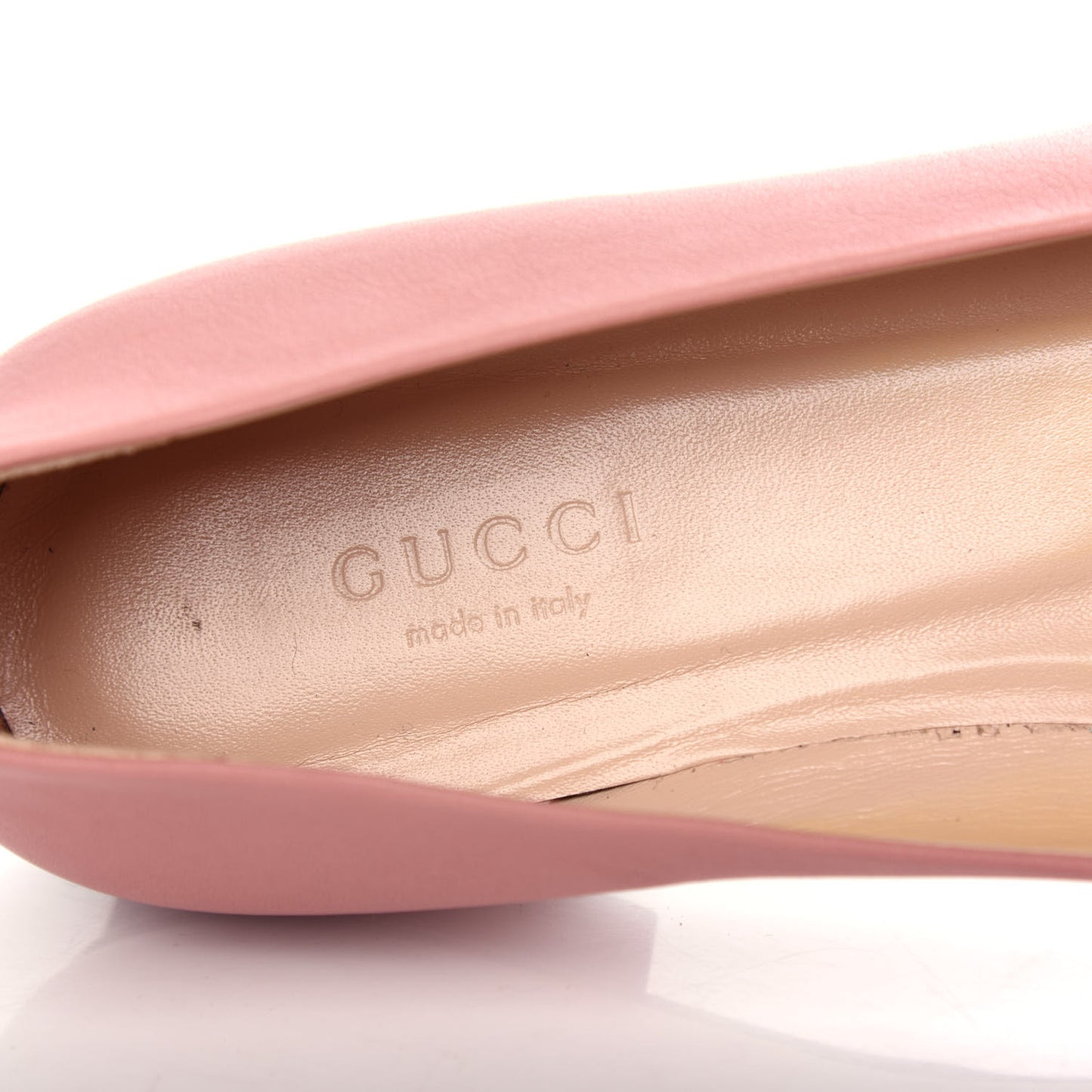 Calfskin Horsebit Ballerina Flats 35.5 Soft Pink
