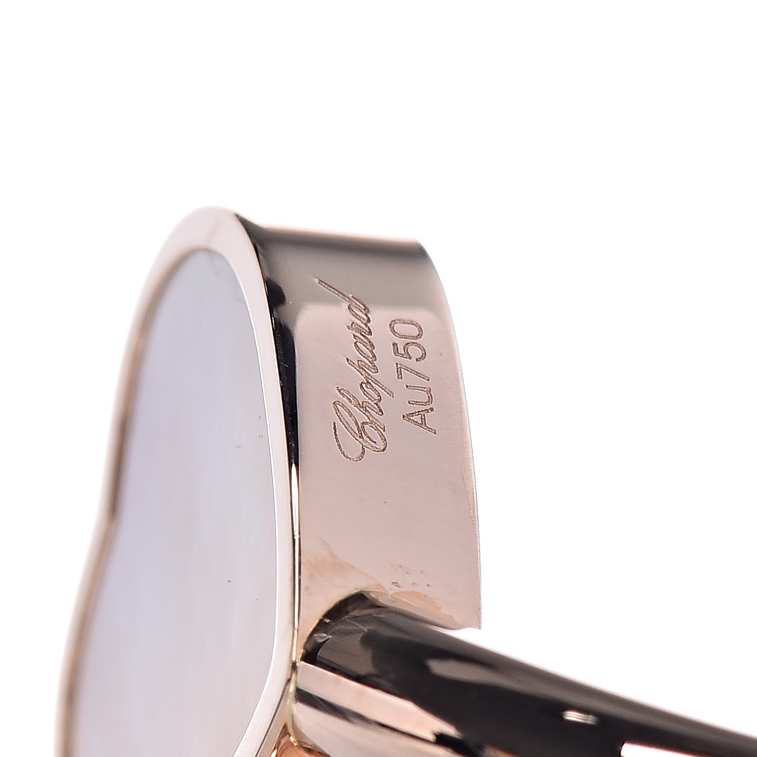 Chopard 18K Rose Gold Diamond Mother of Pearl Happy Hearts Twist Ring 52 6 5 of 7