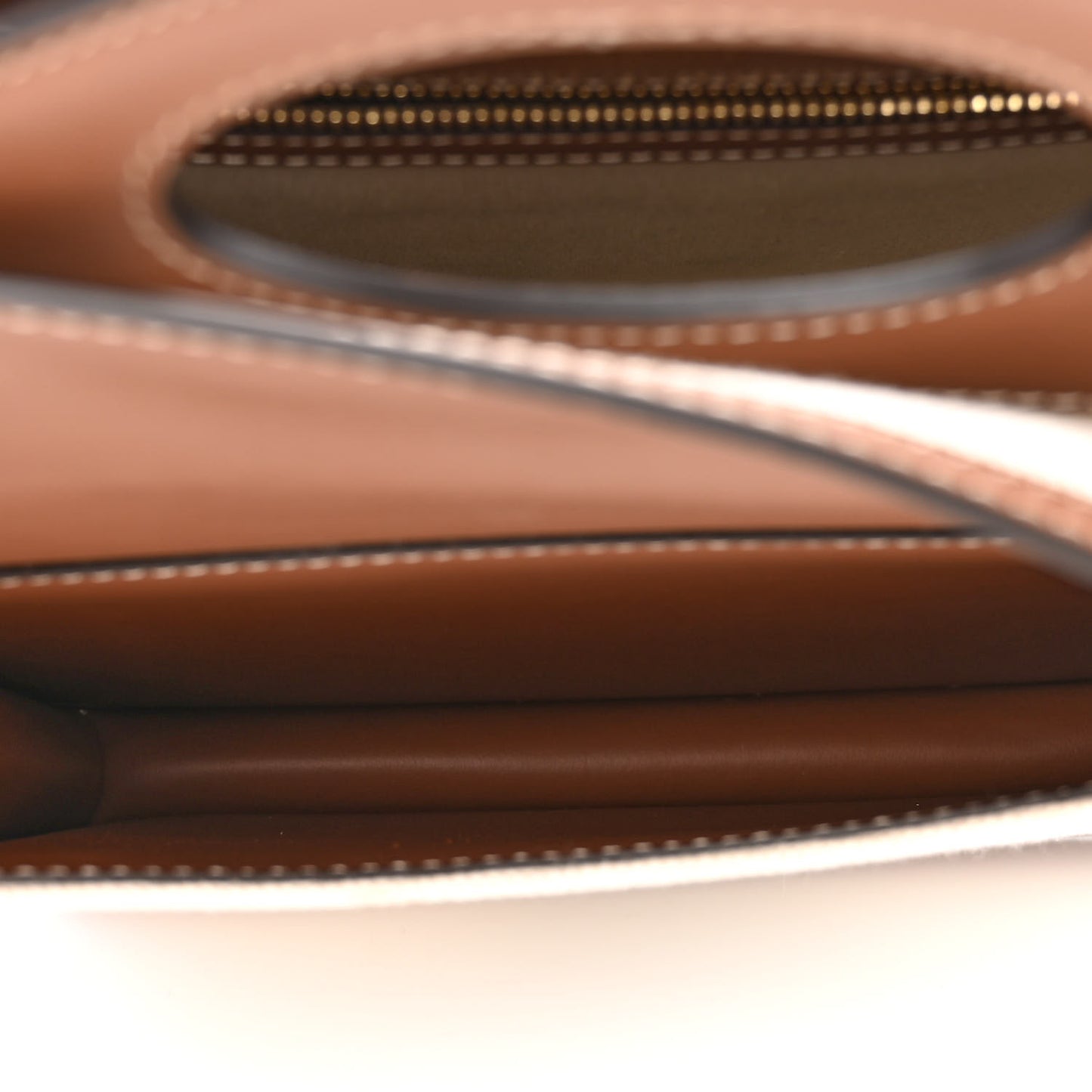 Canvas Smooth Calfskin Two Tone Mini Pocket Bag Natural Malt Brown