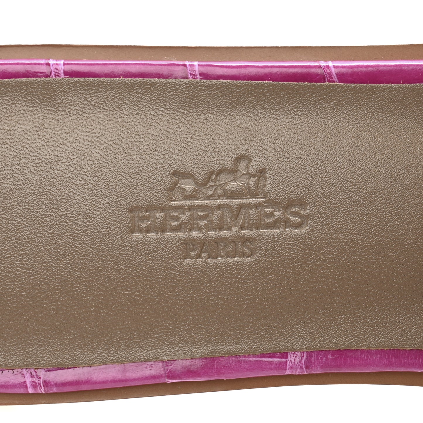 Shiny Alligator Oran Sandals 38 Rose Sheherazade