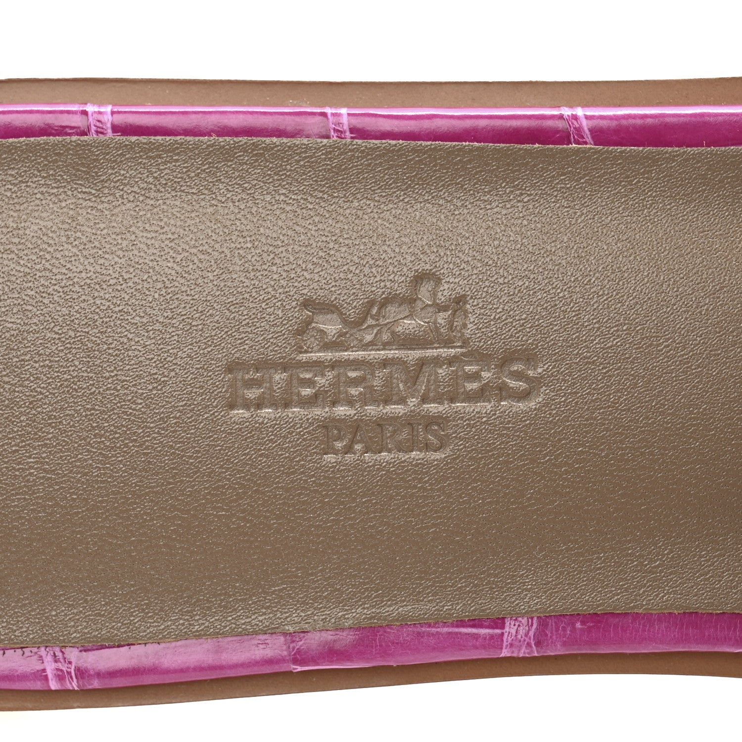 Hermes Shiny Alligator Oran Sandals 38 Rose Sheherazade 8 of 9