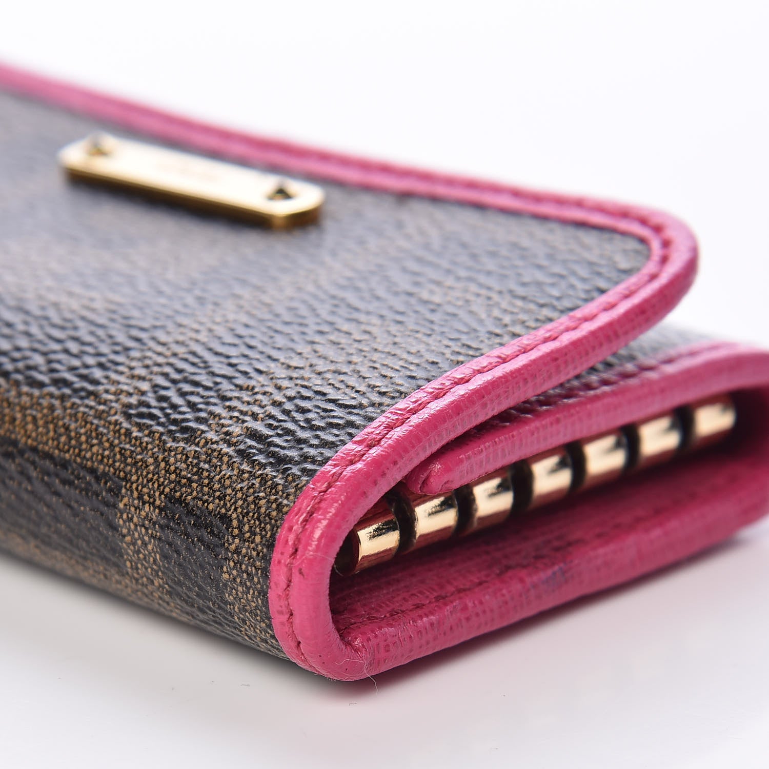Fendi Zucca Spalmati Vitello Elite 6 Key Holder Tobacco Ciclamino 11 of 11