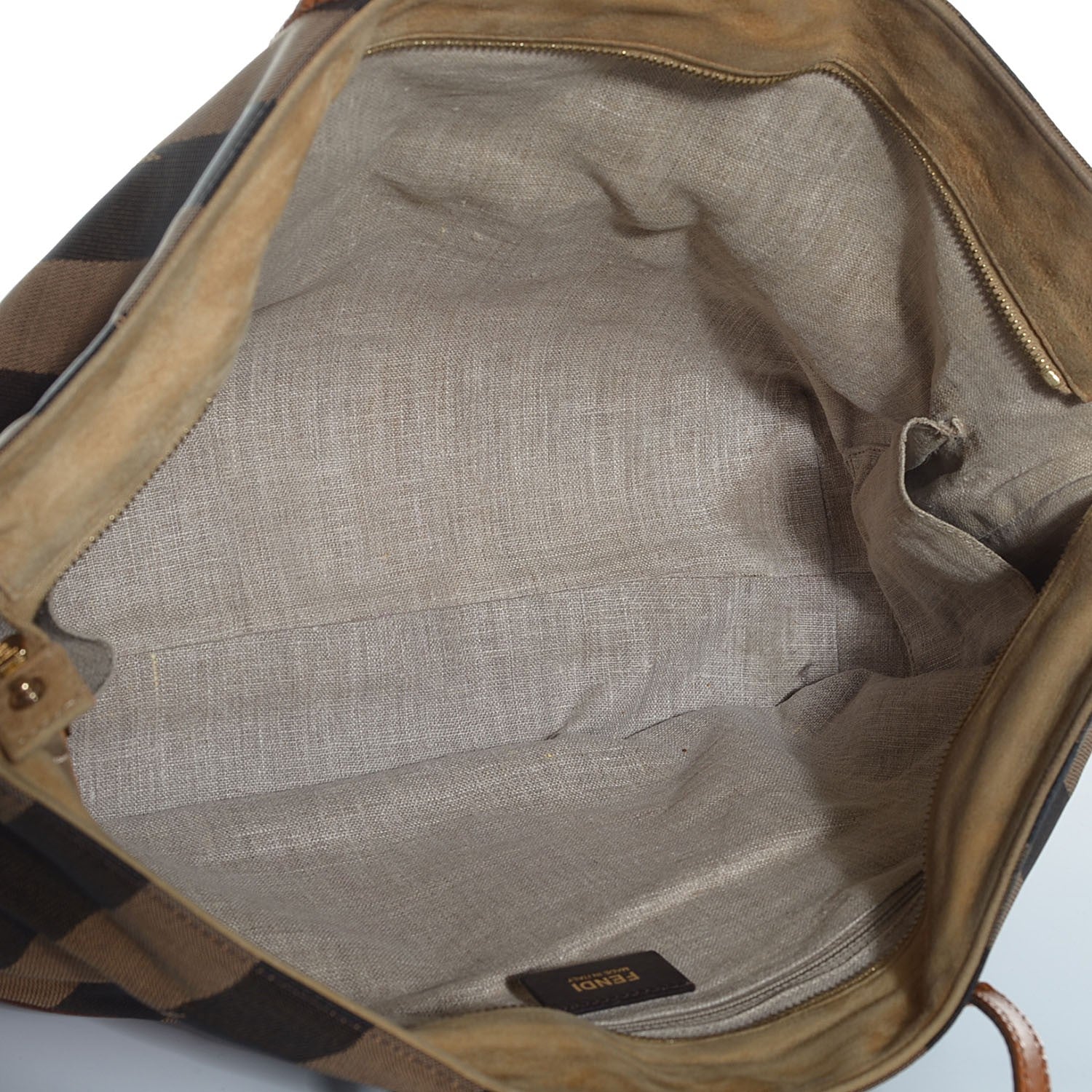Fendi Pequin Cuoio Vegetale Medium Roll Tote Tobacco Cuoio Miele 5 of 11