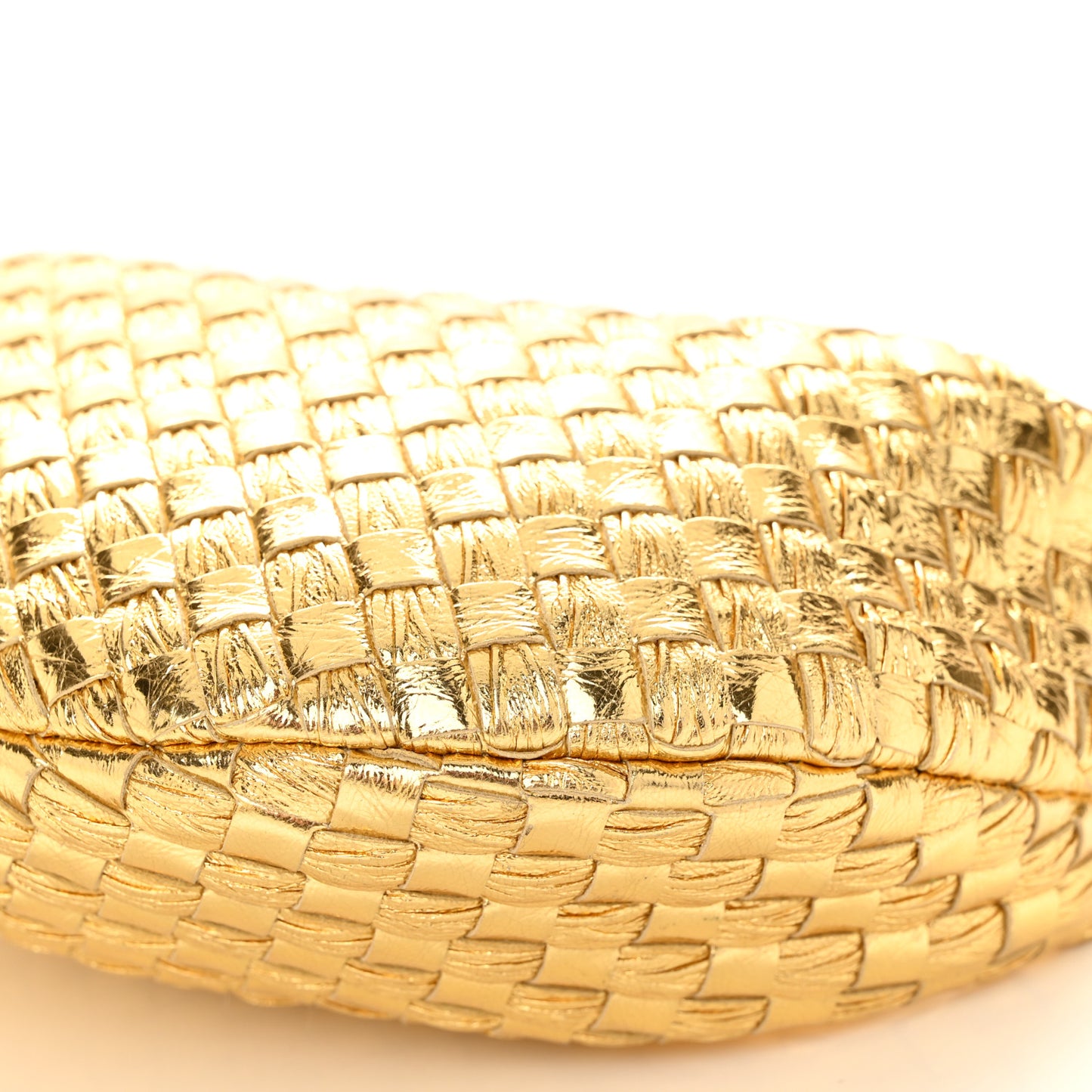 Metallic Nappa Intrecciato Mini Jodie Gold