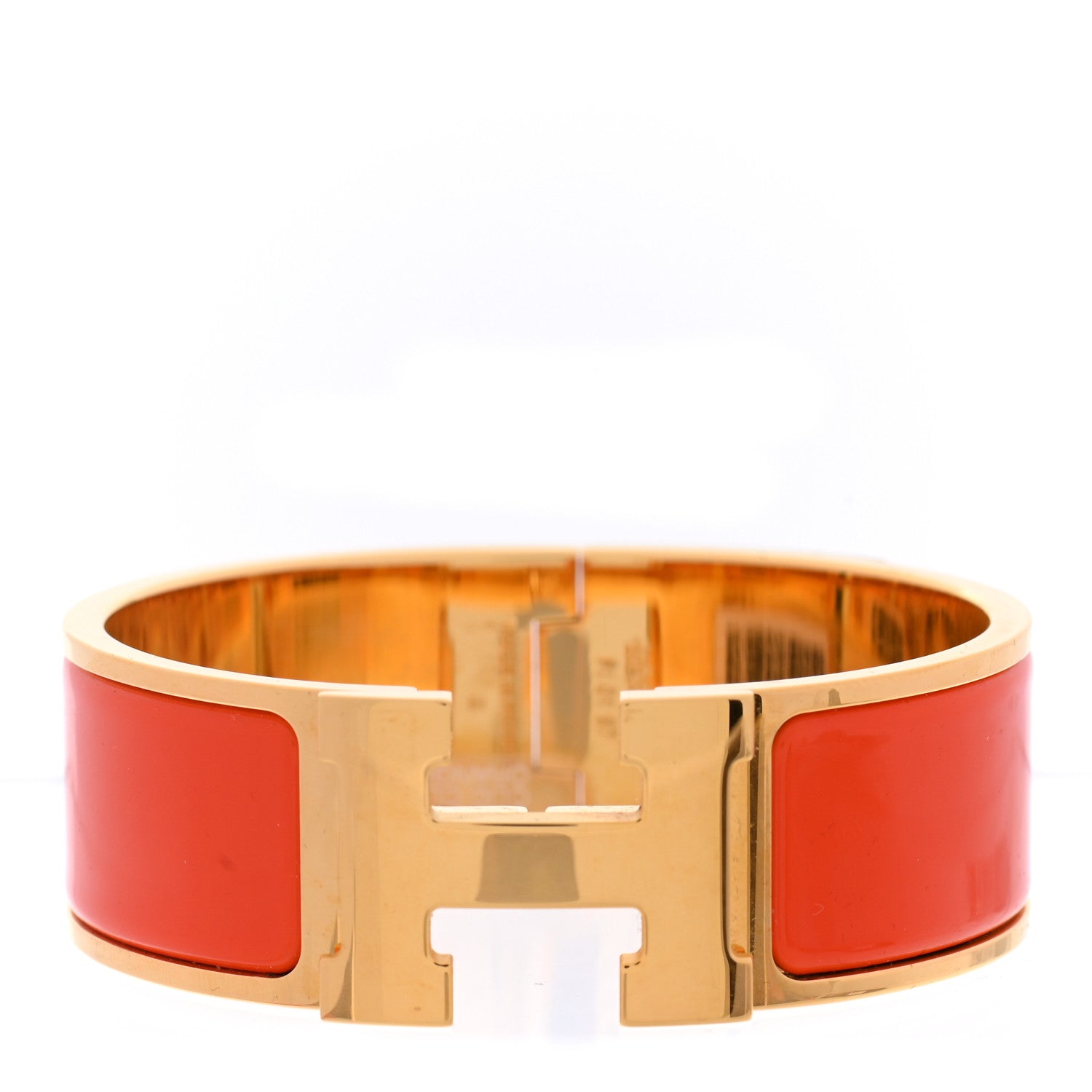Hermes Enamel Wide Clic Clac H Bracelet PM Orange 1 of 5