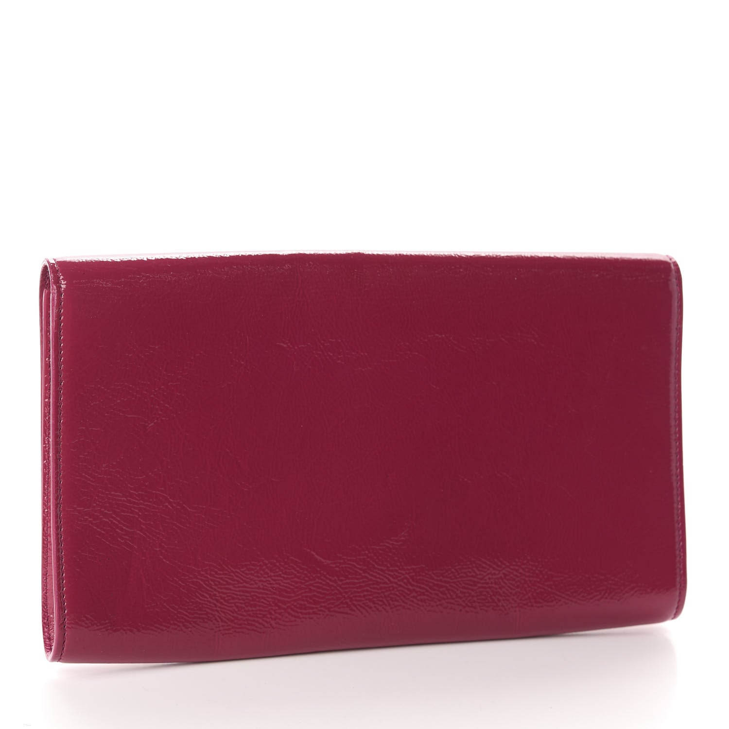 Saint Laurent Textured Patent Monogram Large Belle De Jour Clutch Fuchsia 3 of 9