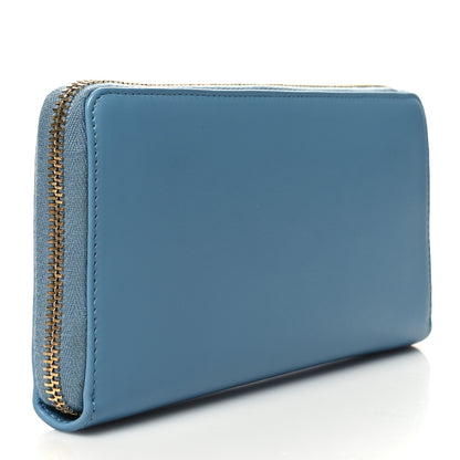 Saint Laurent Calfskin Belle De Jour Zip Around Wallet Blue 3 of 7