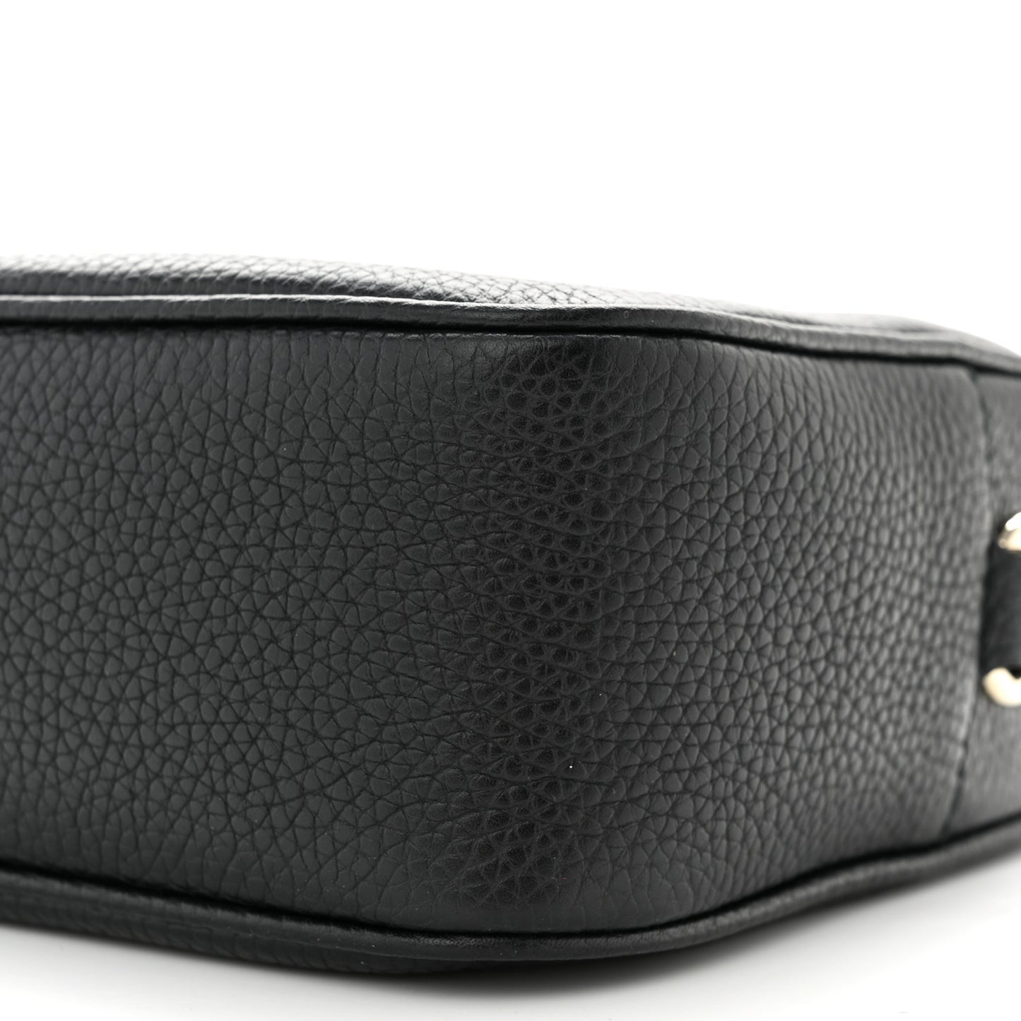 Pebbled Calfskin Small Soho Disco Bag Black
