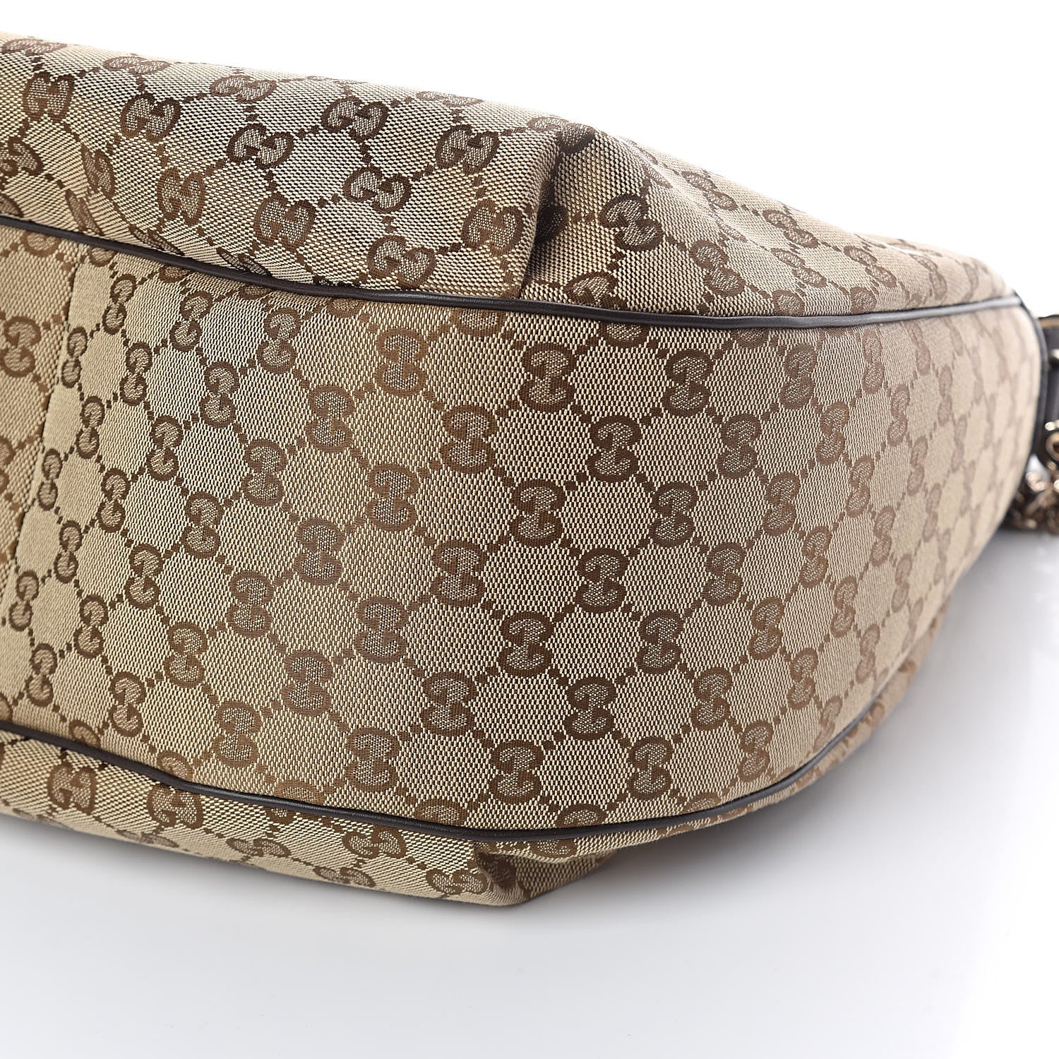Gucci Monogram Margaux Calfskin Medium Emily Hobo Beige Ebony Cocoa 9 of 9