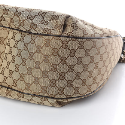 Gucci Monogram Margaux Calfskin Medium Emily Hobo Beige Ebony Cocoa 9 of 9