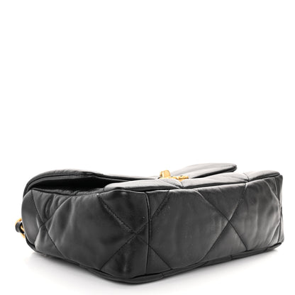 Chanel Shiny Goatskin Quilted Medium Chanel 19 Flap Black 3 of 9