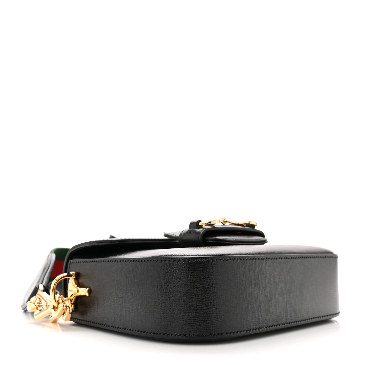 Gucci Azalea Calfskin Web Mini Horsebit 1955 Shoulder Bag Black 4 of 11