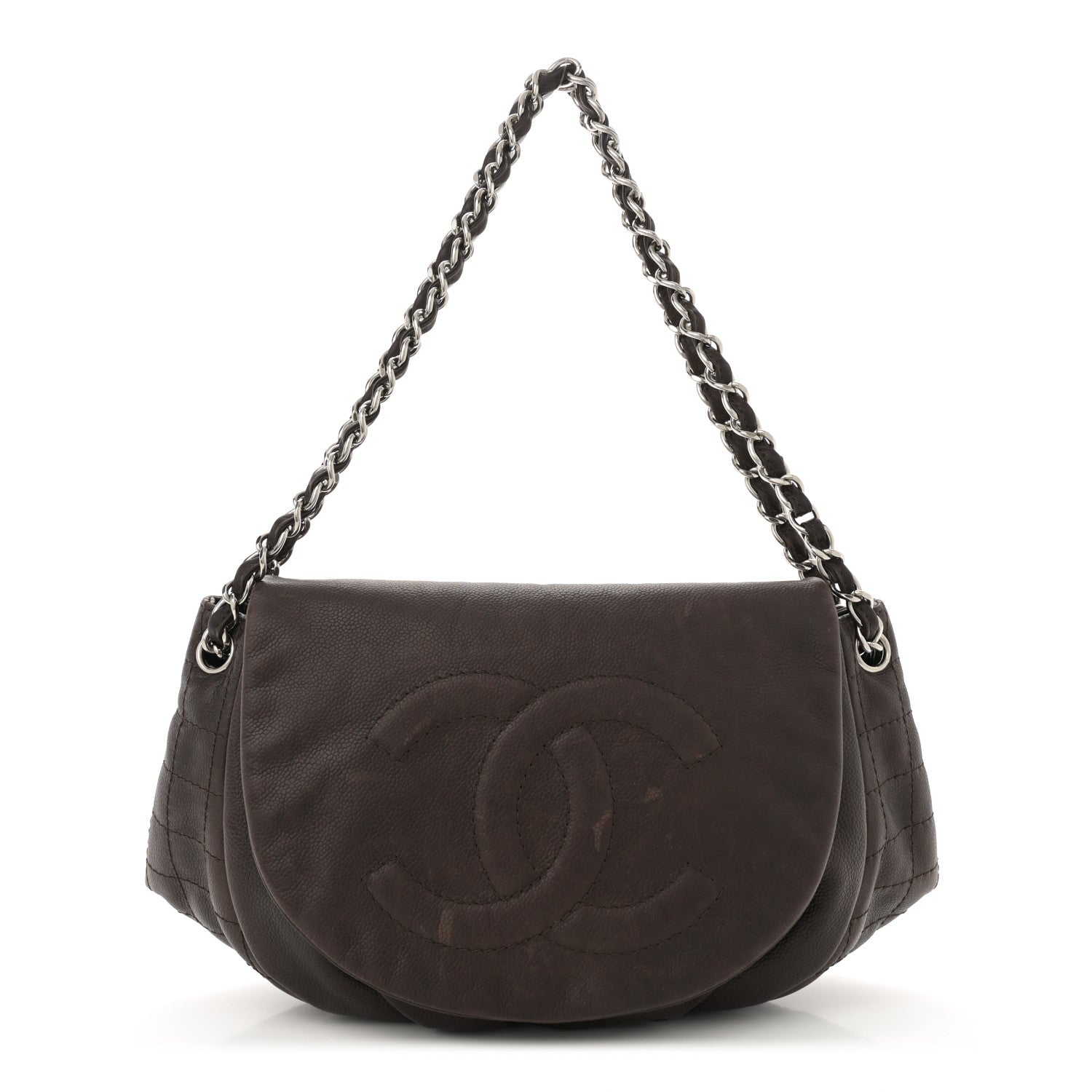 Chanel Caviar Large Half Moon Flap Brown 1 of 12