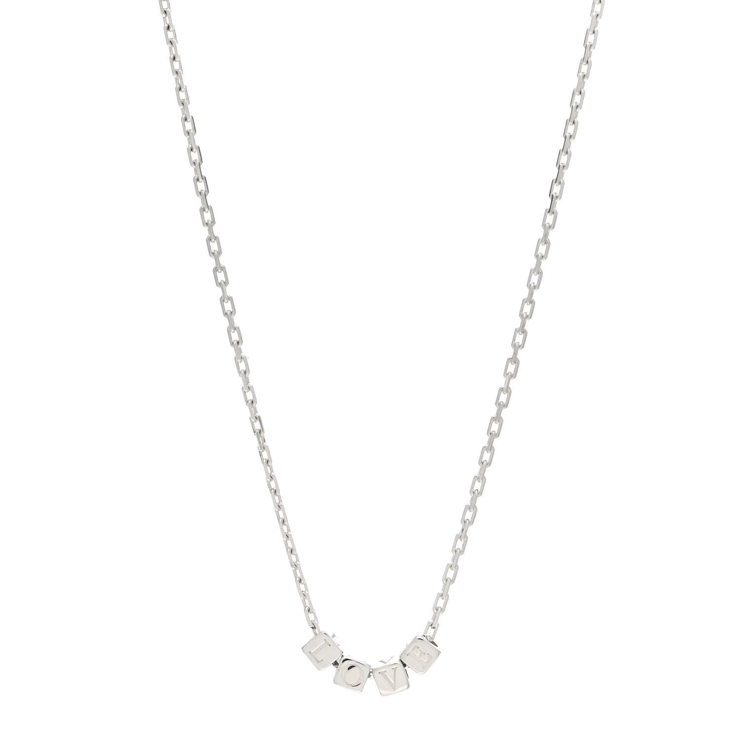 Tiffany Sterling Silver Love Block Pendant Necklace 1 of 5