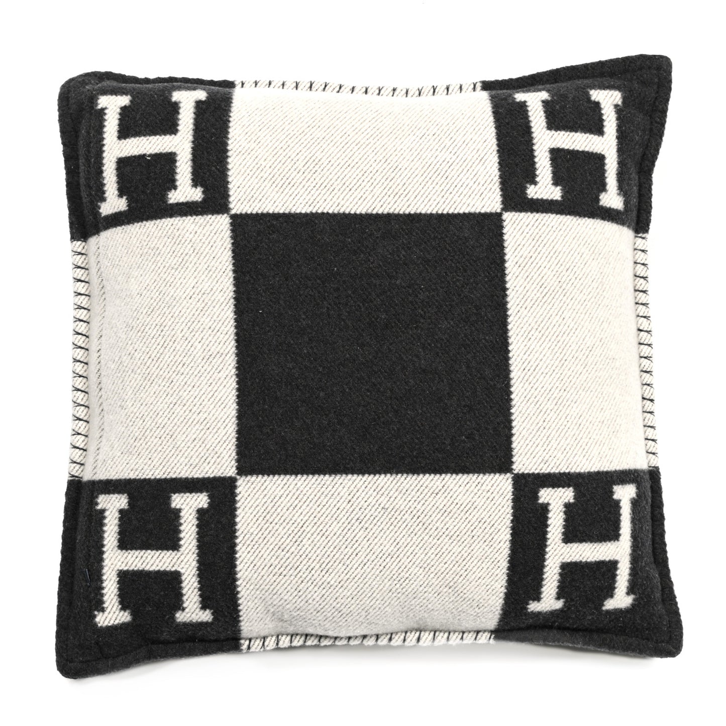 Wool Cashmere Avalon Pillow PM Ecru Gris Fonce