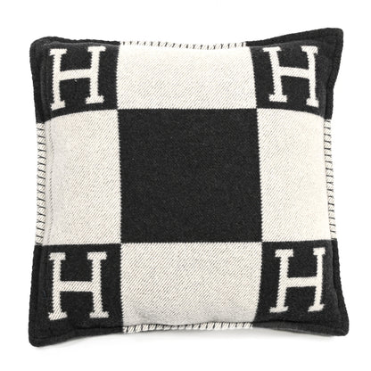 Hermes Wool Cashmere Avalon Pillow PM Ecru Gris Fonce 2 of 3