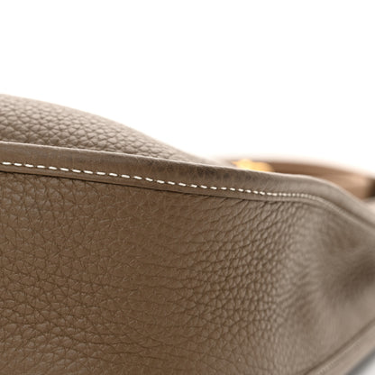 Hermes Taurillon Clemence EVELYNE III PM Etoupe 11 of 11