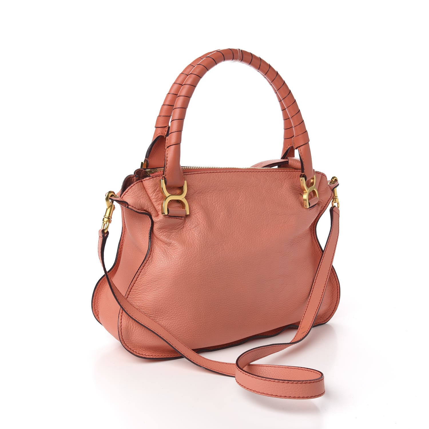 Chloe Calfskin Medium Marcie Satchel Coral Pop 2 of 11