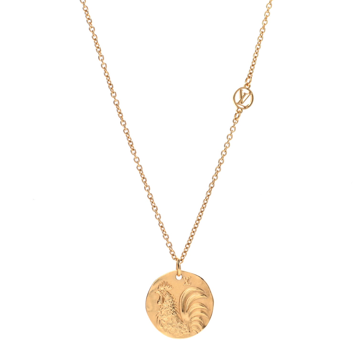 Louis Vuitton In The Sky Zodiac Rooster Necklace Gold 1 of 7