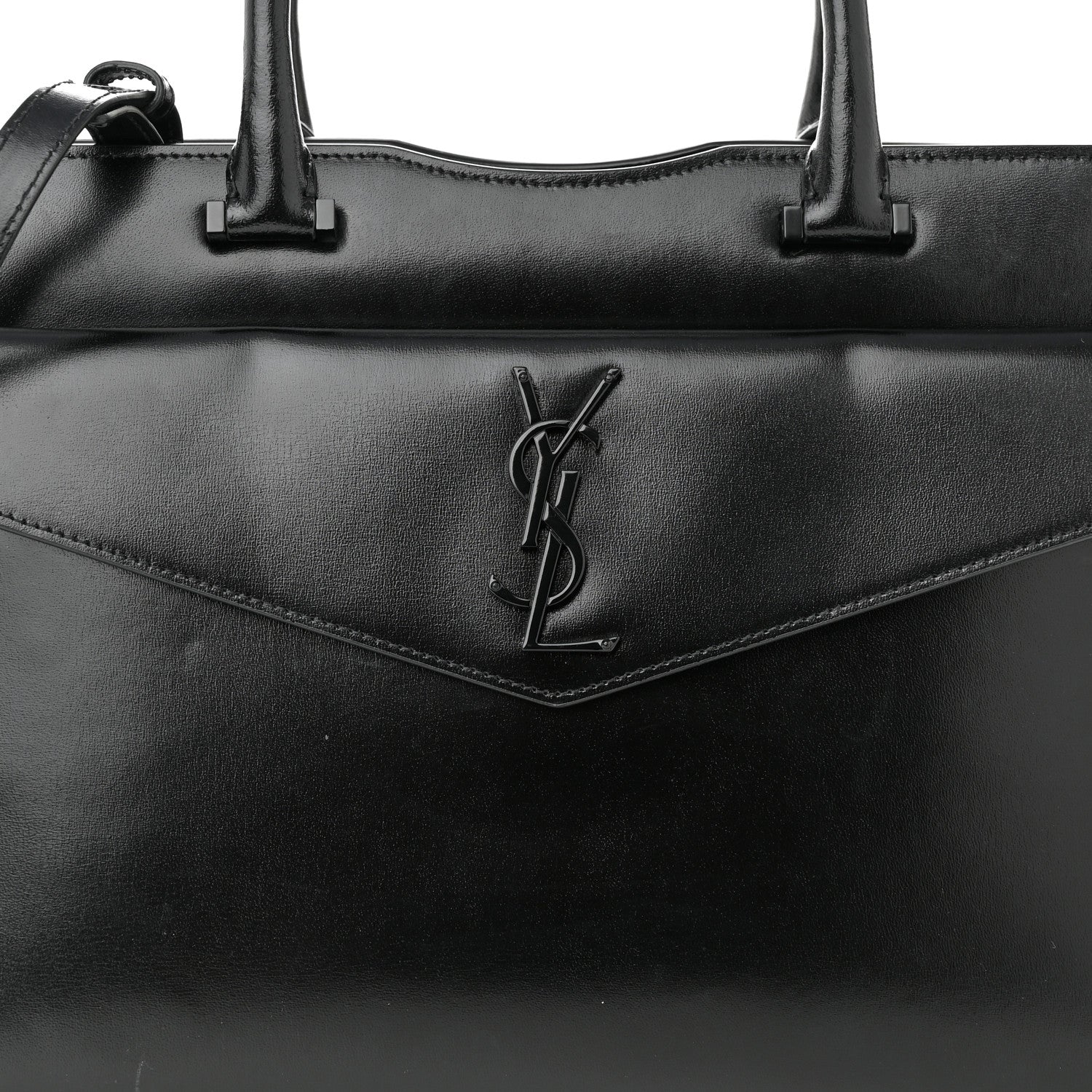 Saint Laurent Shiny Calfskin Medium Uptown Tote Black 9 of 12