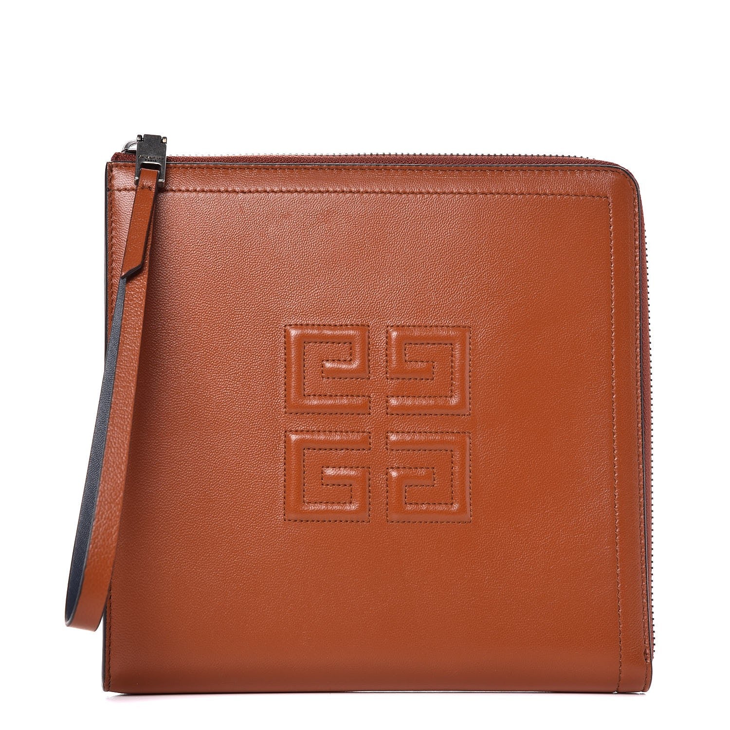 Givenchy Lambskin Square Emblem Wristlet Brown 1 of 6