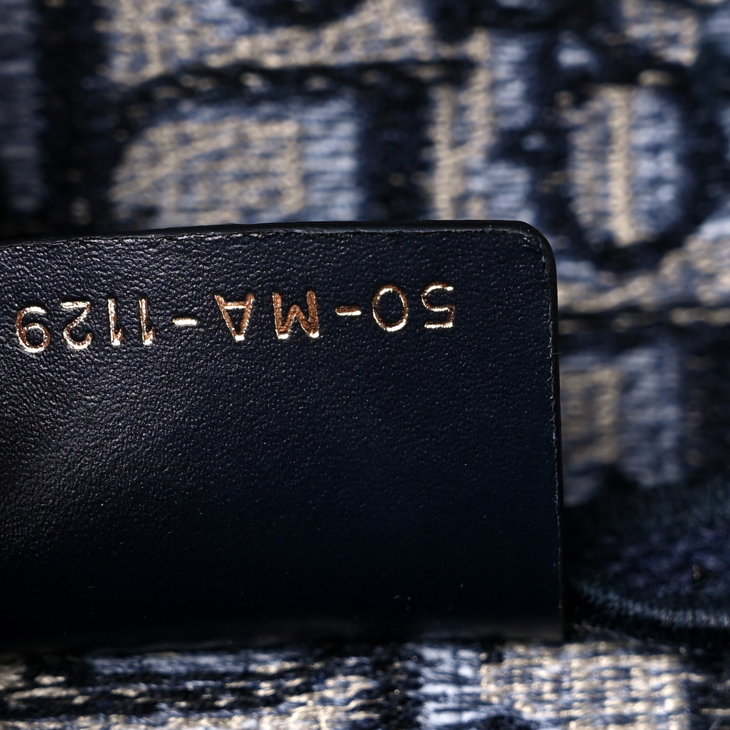 Oblique Embroidered Saddle Bag Blue