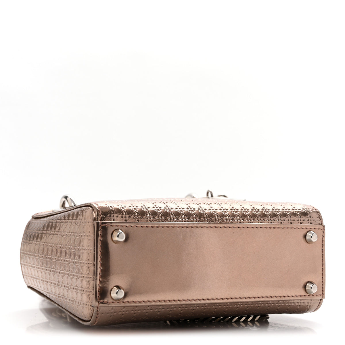Metallic Patent Micro-Cannage Mini Lady Dior Hyper Pink