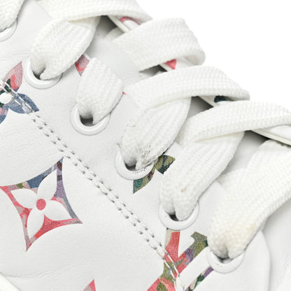Louis Vuitton Lambskin Embossed Floral Monogram Time Out Sneakers 38 White 10 of 10