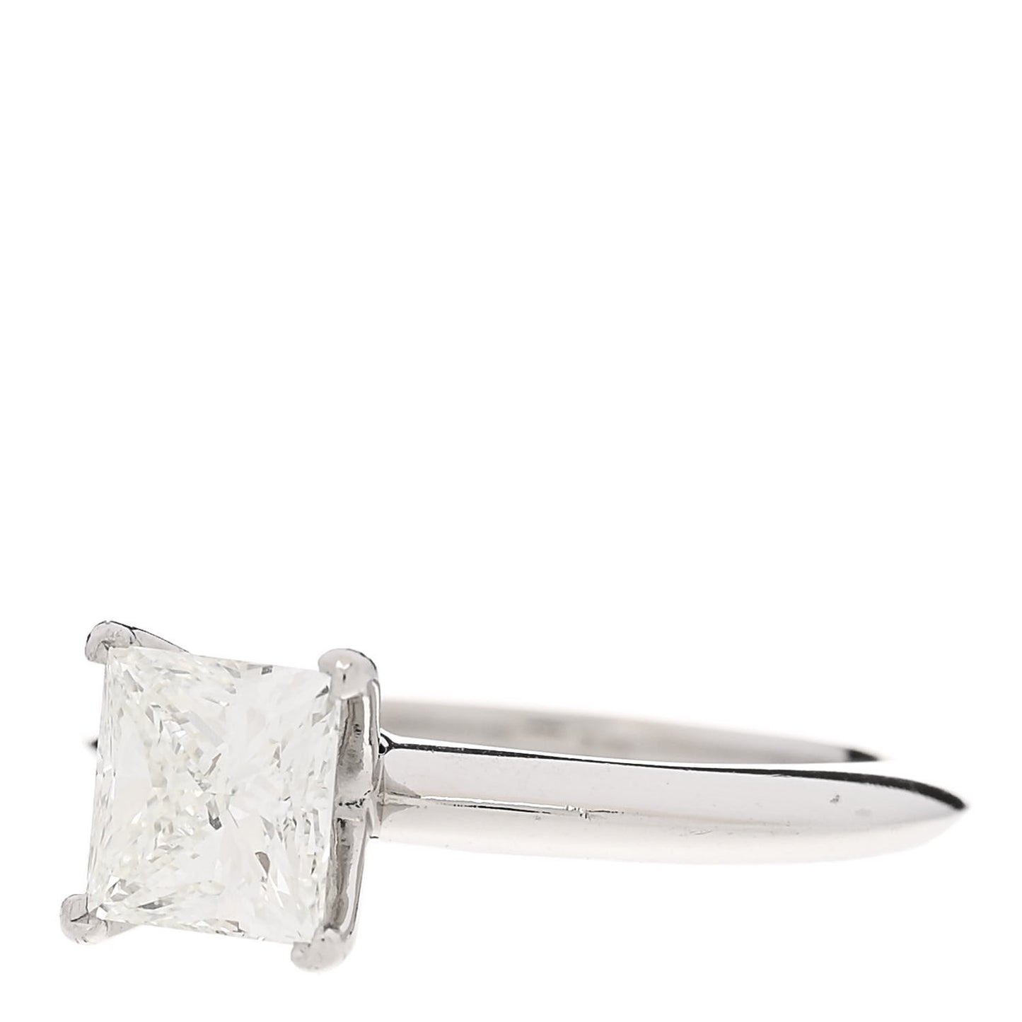 Platinum Diamond 1.37ct Princess Solitaire Engagement Ring 53 6.25