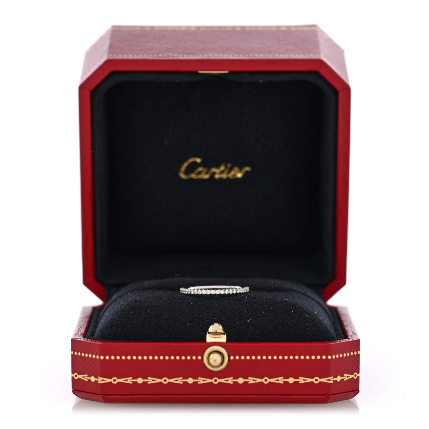18K White Gold Diamond 1.5mm Étincelle de Cartier Wedding Band Ring 49 5