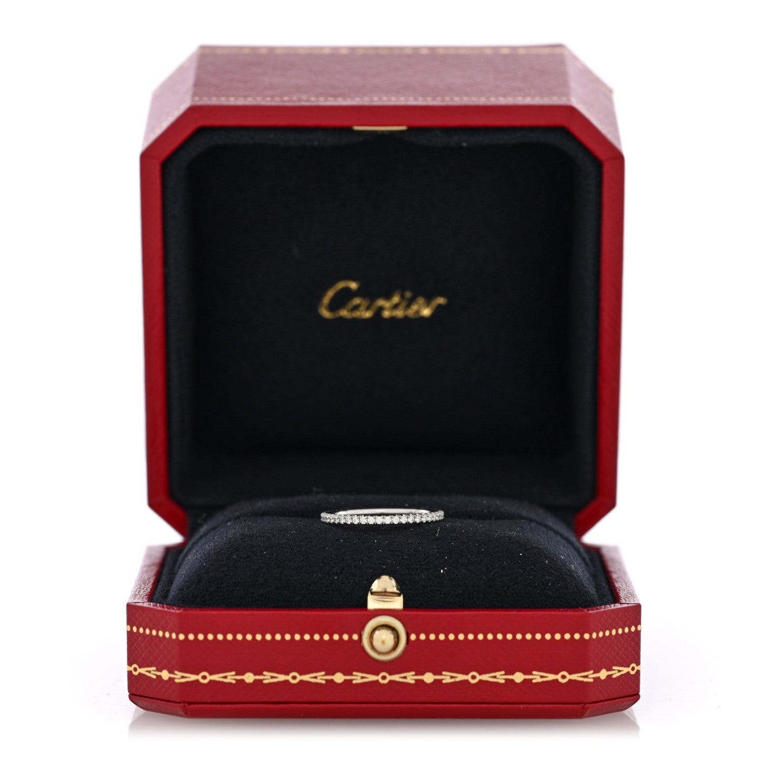 Cartier 18K White Gold Diamond 1.5mm Étincelle de Cartier Wedding Band Ring 49 5 5 of 5