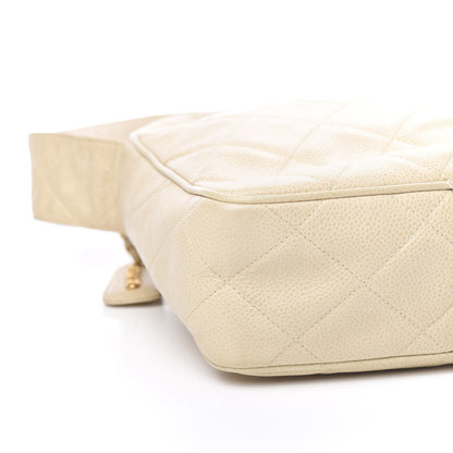 Chanel Caviar Quilted Shoulder Bag White 9 of 11