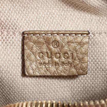 Gucci Metallic Pebbled Calfskin Small Soho Disco Bag Golden Beige 6 of 7