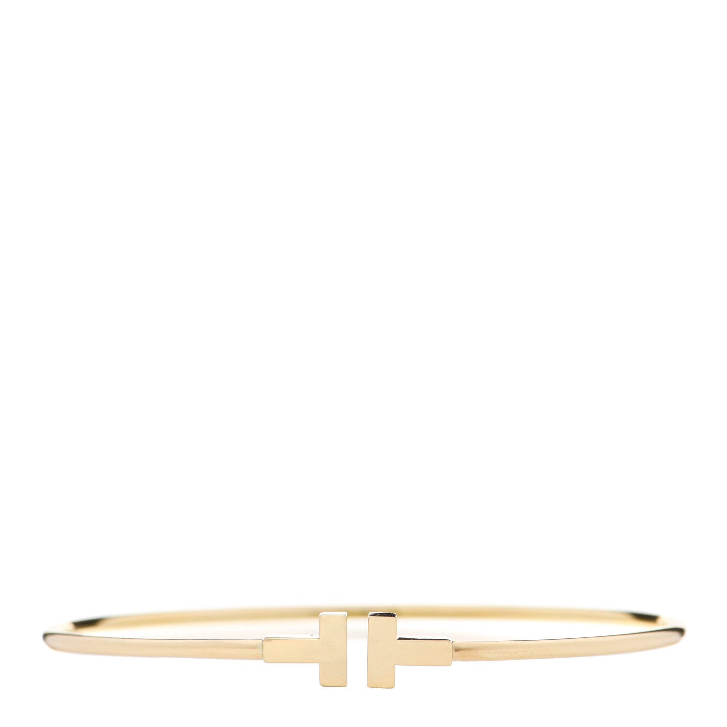Tiffany 18K Yellow Gold Narrow T Wire Bracelet 1 of 4