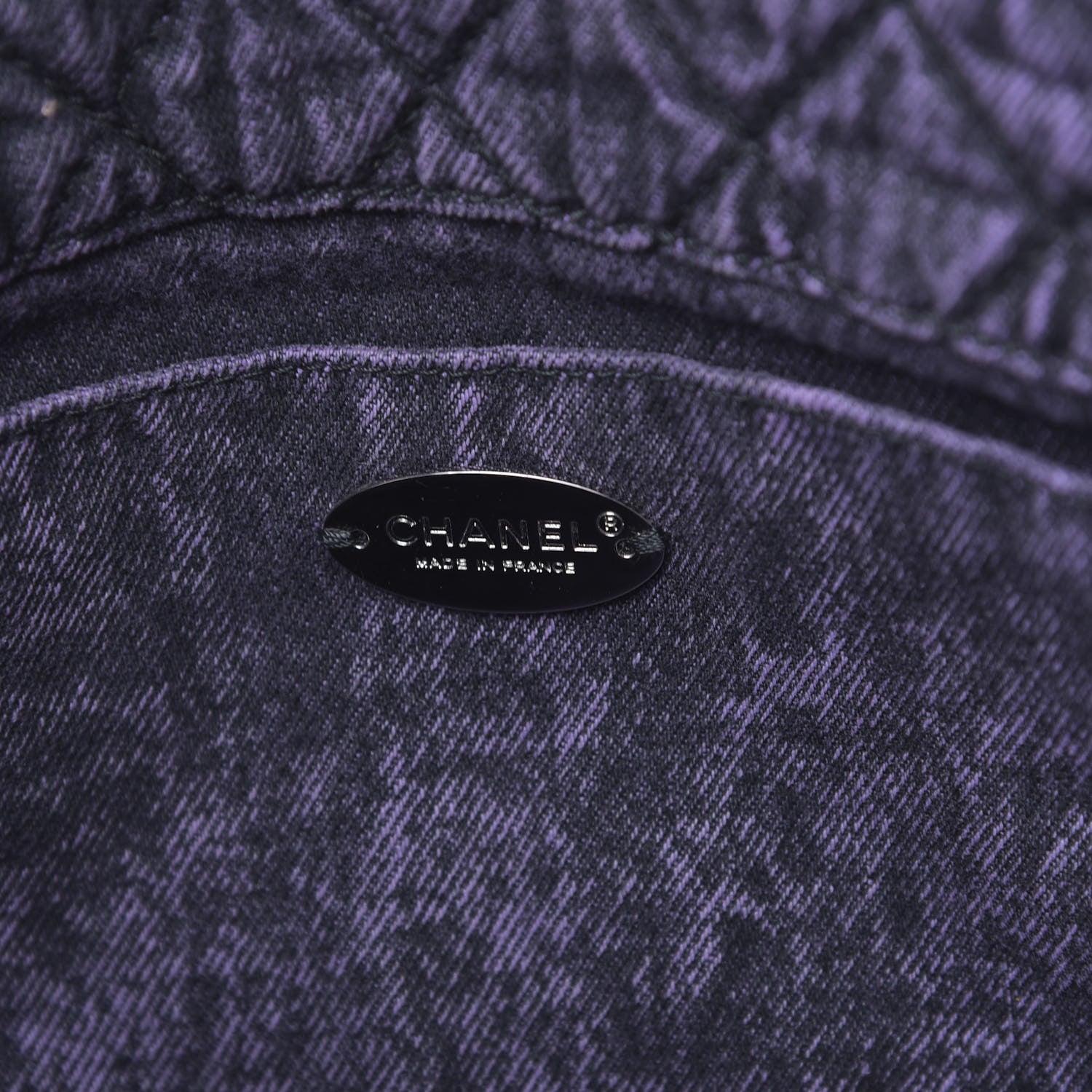 Chanel Denim Quilted Denimpression Flap Purple Black 6 of 10